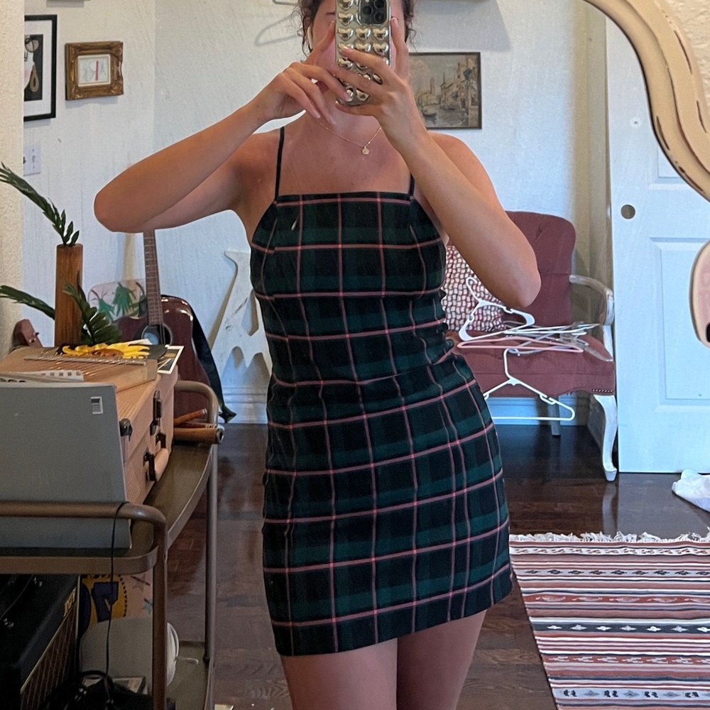 Urban Outfitters Plaid Strappy Mini Dress